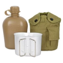 Mil-Tec US Feldflasche M. Becher U. Hülle -Outdoor Campingausrüstung Geschäft 14506 005neu