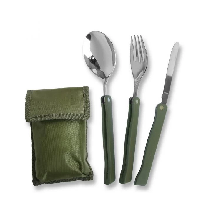 Mil-Tec Klappbesteck 3-tlg. Mit Tasche 3 Mil-Tec Klappbesteck 3-tlg. Mit Tasche