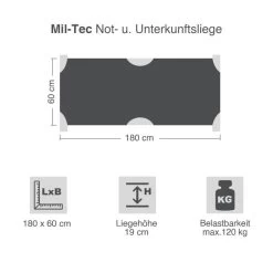 Mil-Tec Not- U. Unterkunftsliege Metallgestell -Outdoor Campingausrüstung Geschäft 4z4215 1