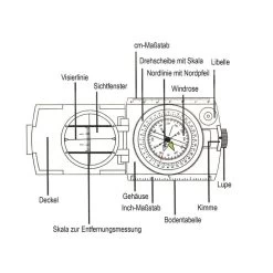 Mil-Tec Armeekompass Metall M. Etui -Outdoor Campingausrüstung Geschäft 6o4120 4