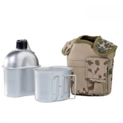 US Feldflasche Mit Becher Alu