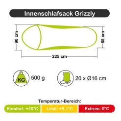 Carinthia Innenschlafsack Grizzly -Outdoor Campingausrüstung Geschäft c9007 001