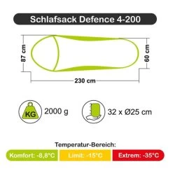 Carinthia Schlafsack Defence 4 -Outdoor Campingausrüstung Geschäft c9245 000 12